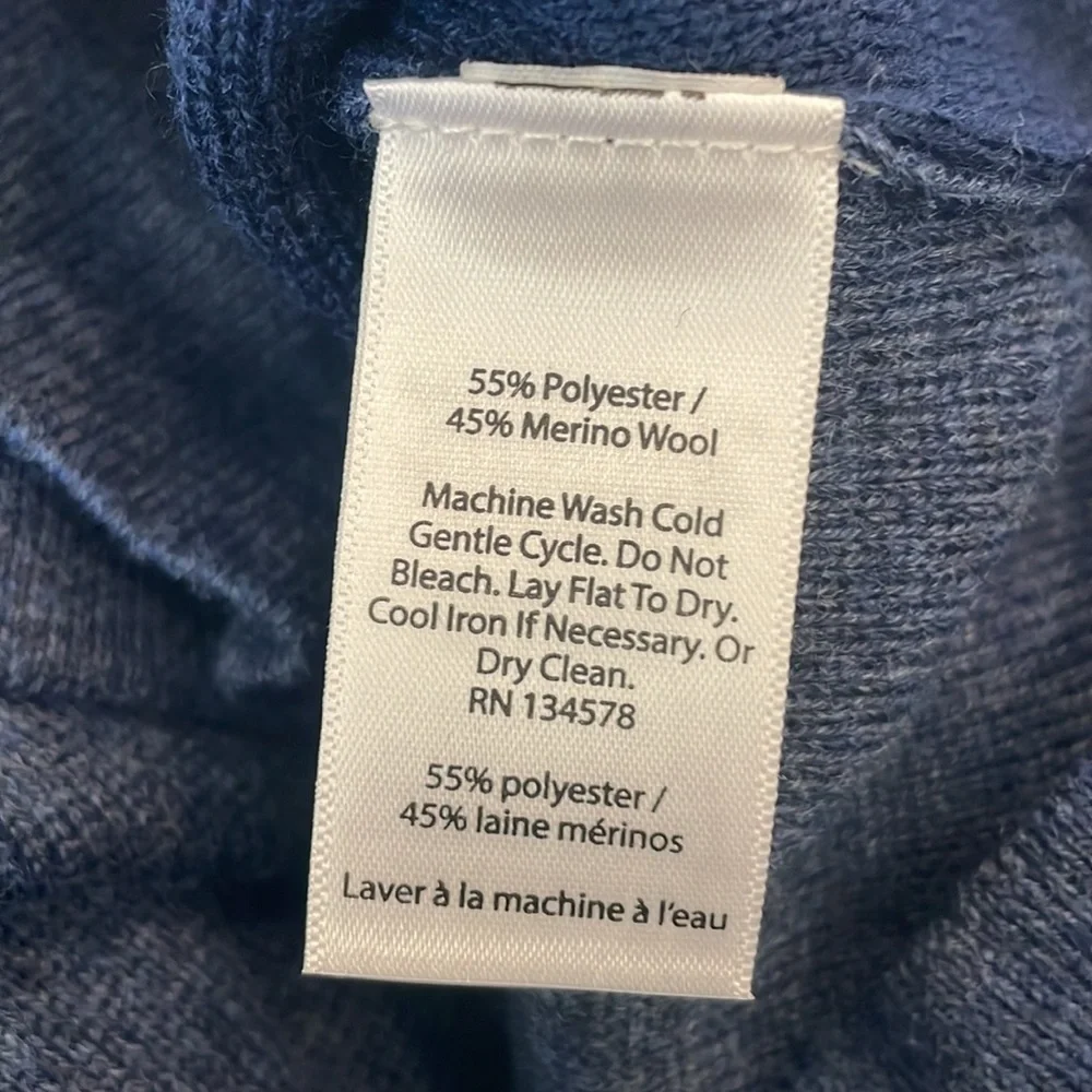 Vineyard Vines Men's Pullover Quarter Zip Sweater Navy L
